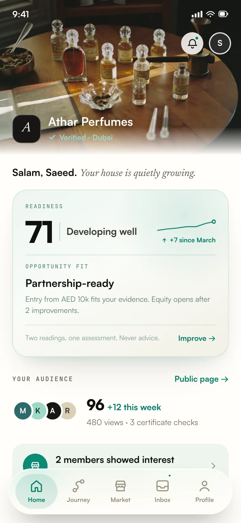 NAIWA app, business workspace