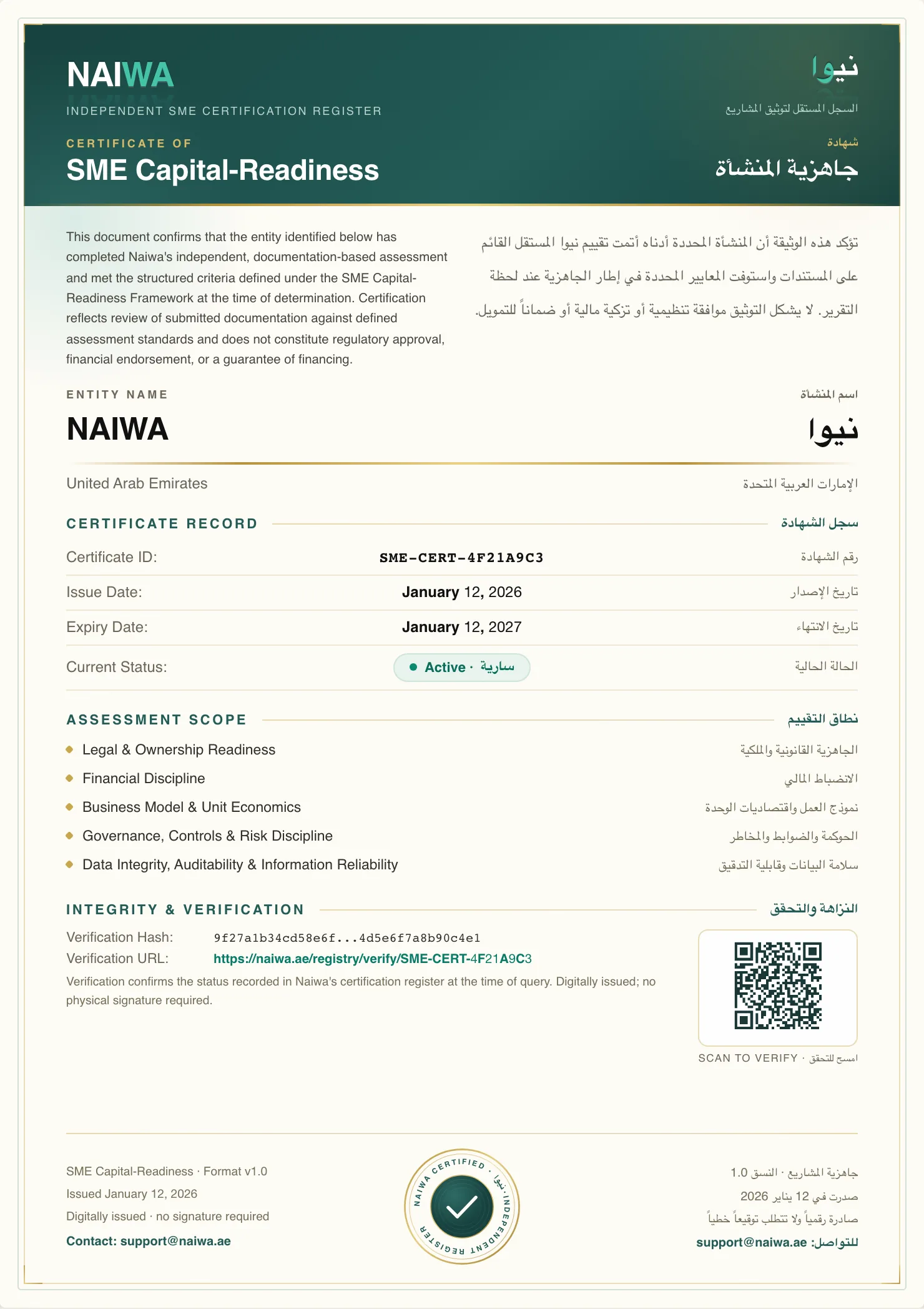Get certified — the NAIWA certificate